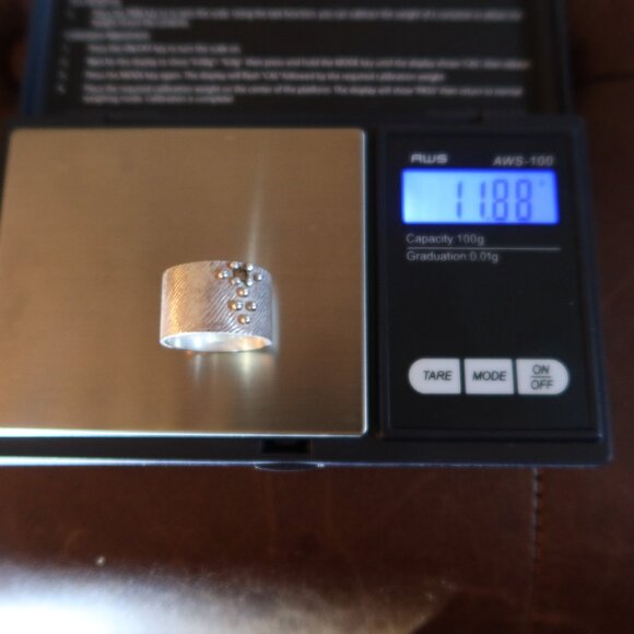 NWOT $400 Dahlia Kanner Sterling Silver & Cognac diamond bumpy ring with stone 6 - Picture 12 of 15